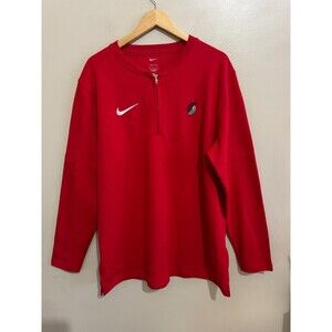 Nike NBA Portland Trail Blazers Team Issue Coach Quarter Zip Top Sweater Mens XL